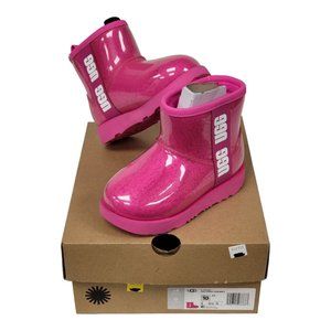 NEW UGG KIDS' 10 CLASSIC CLEAR MINI II K/1112386K PINK BOOTS YOUTH KIDS SHOES